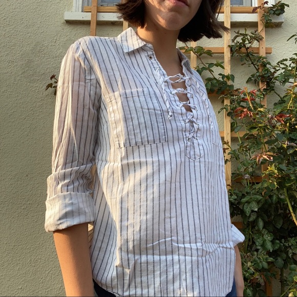 Forever 21 Striped Blouse - Picture 2 of 6